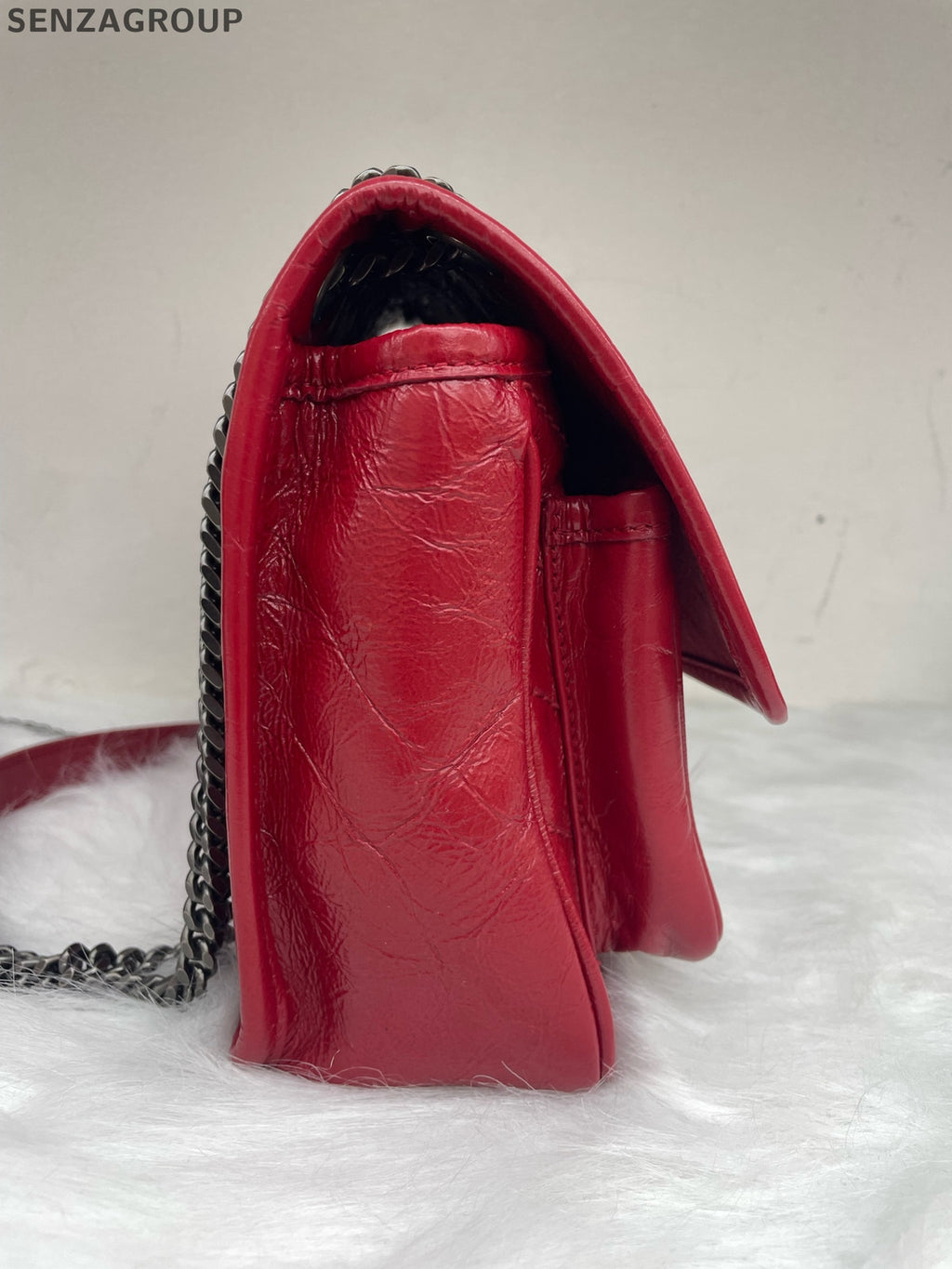 Saint Laurent Red Niki Chain Crossbody Bag Small Classic Women's