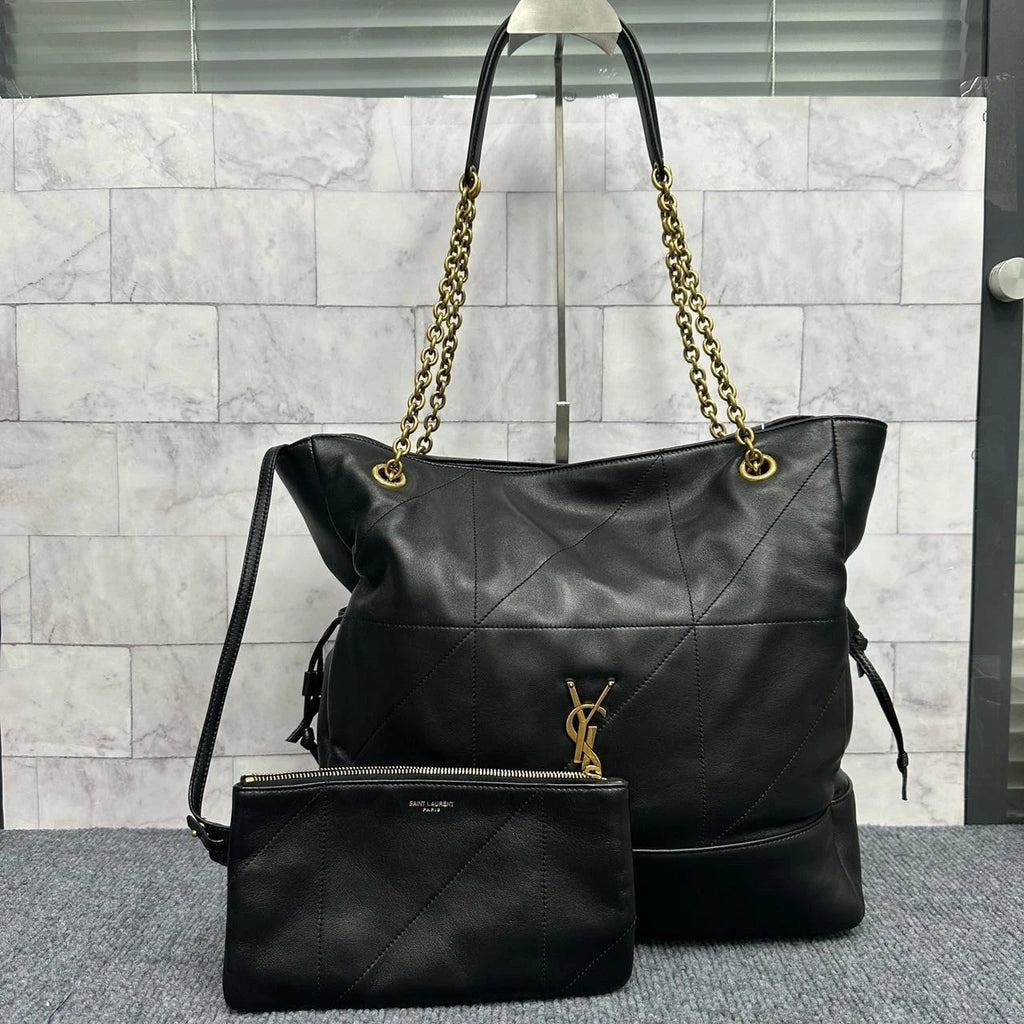 Saint Laurent Jamie 4.3 Medium Black Gold Bucket Bag For Women