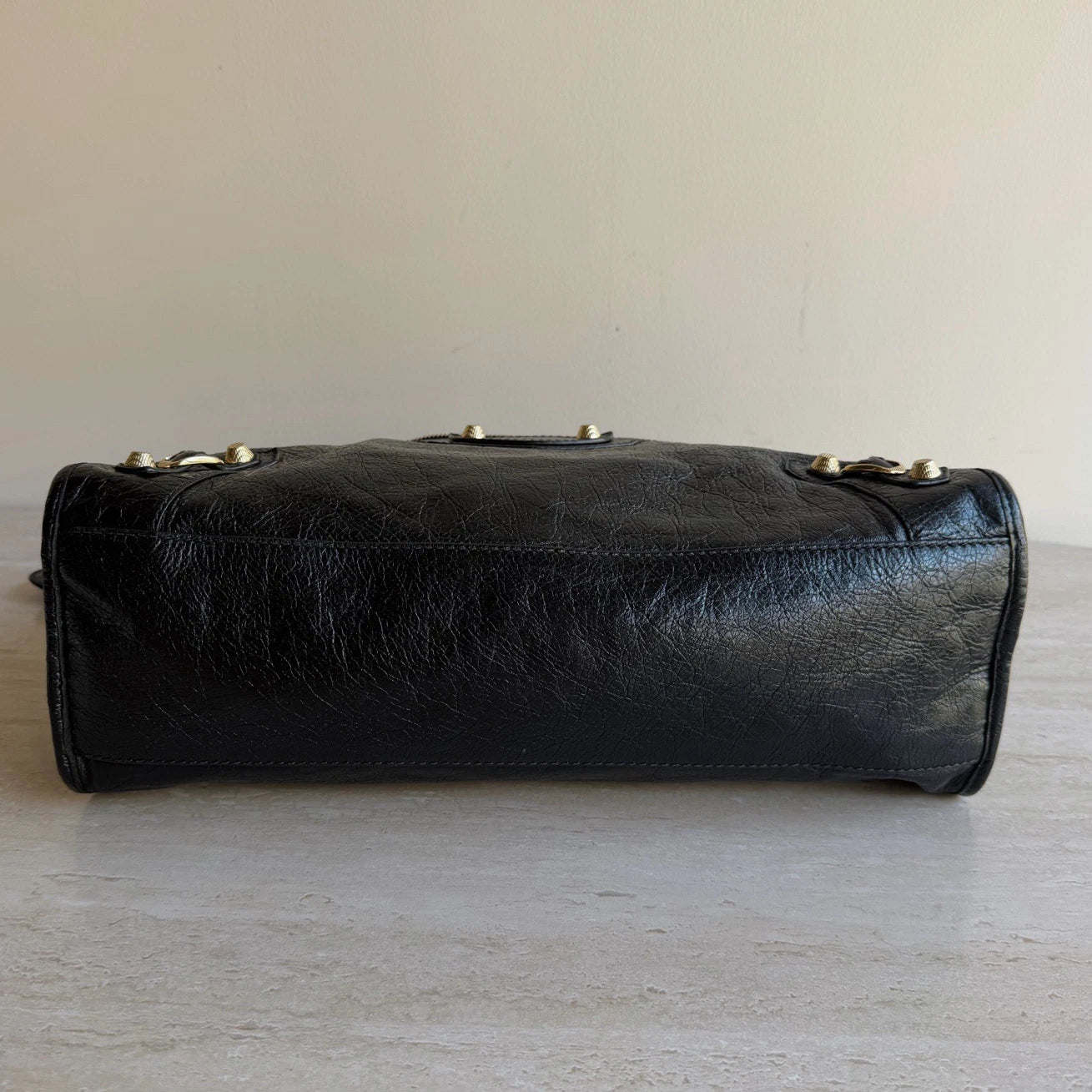 Balenciaga City MM Black 2Way Handbag Crossbody Gold Hardware