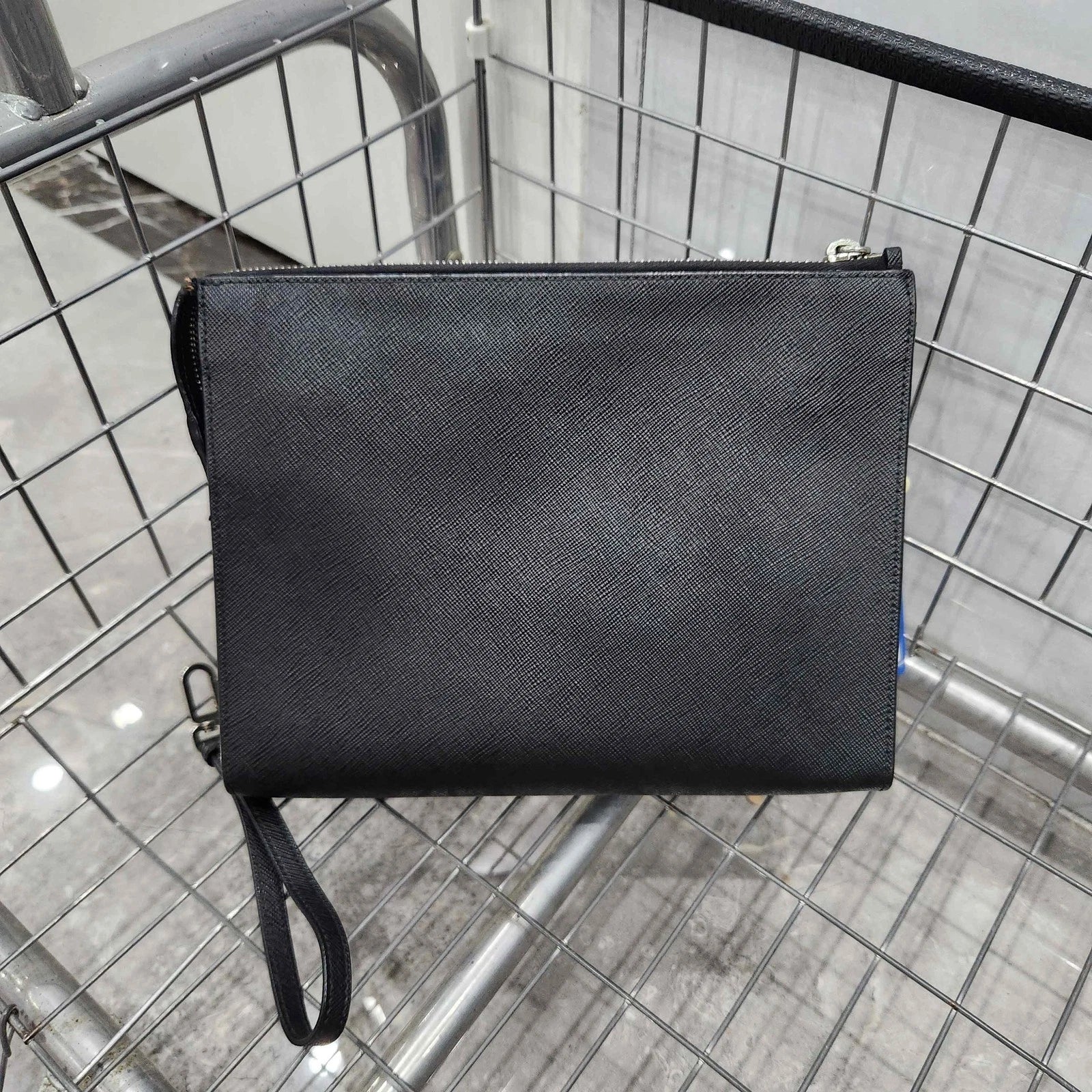 PRADA Black Triangle Logo Clutch For Women