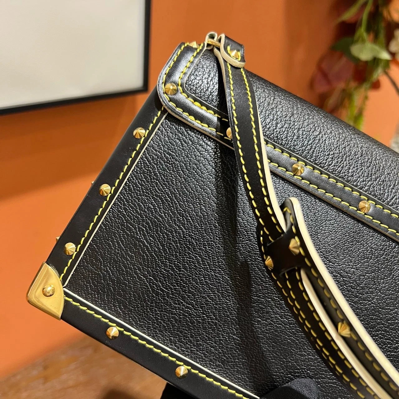 Louis Vuitton Souhali Black Gold Mini Goatskin Handbag For Women