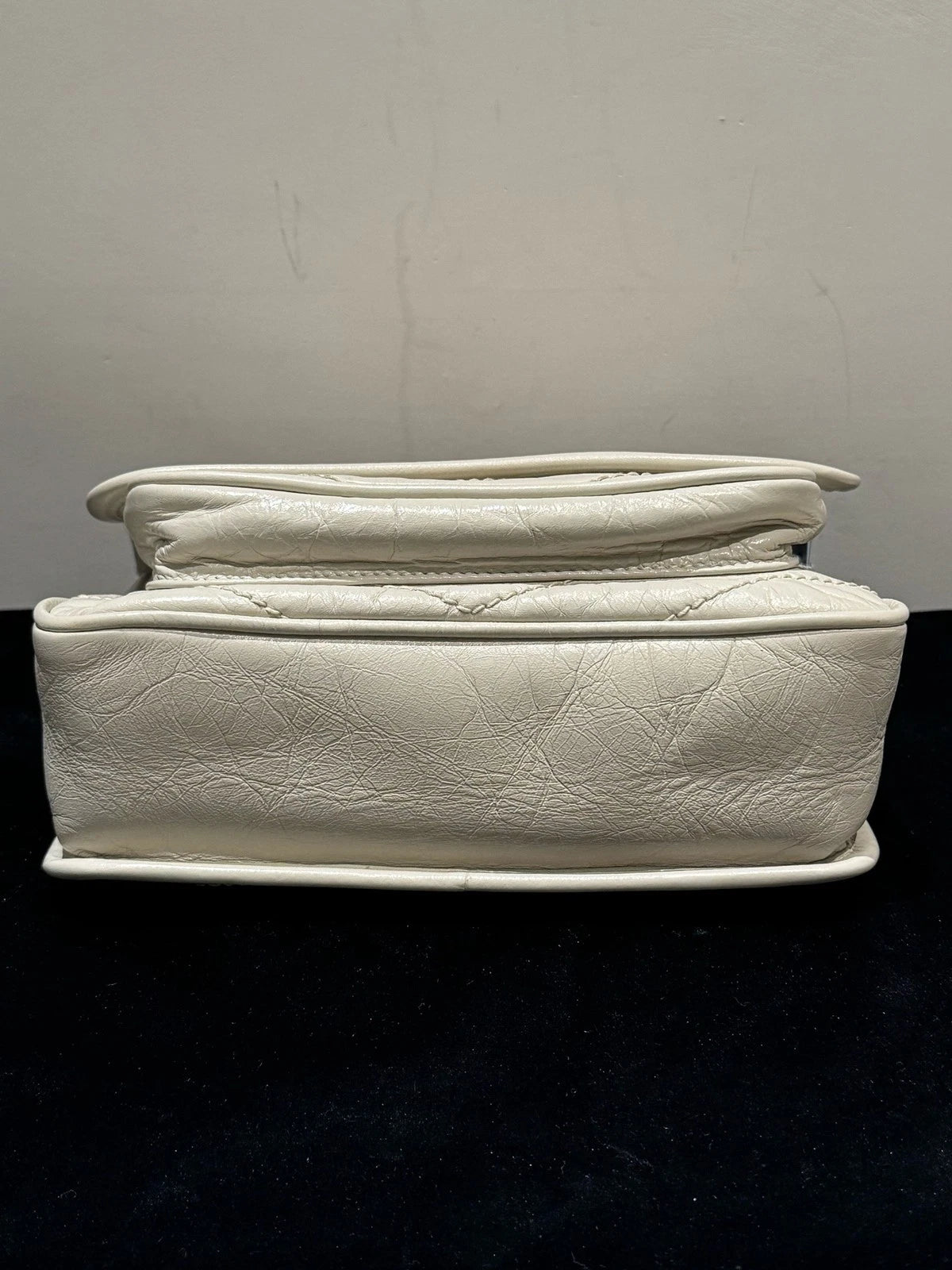 Saint Laurent Niki PM Chain Shoulder Bag White Silver Used Women Classic