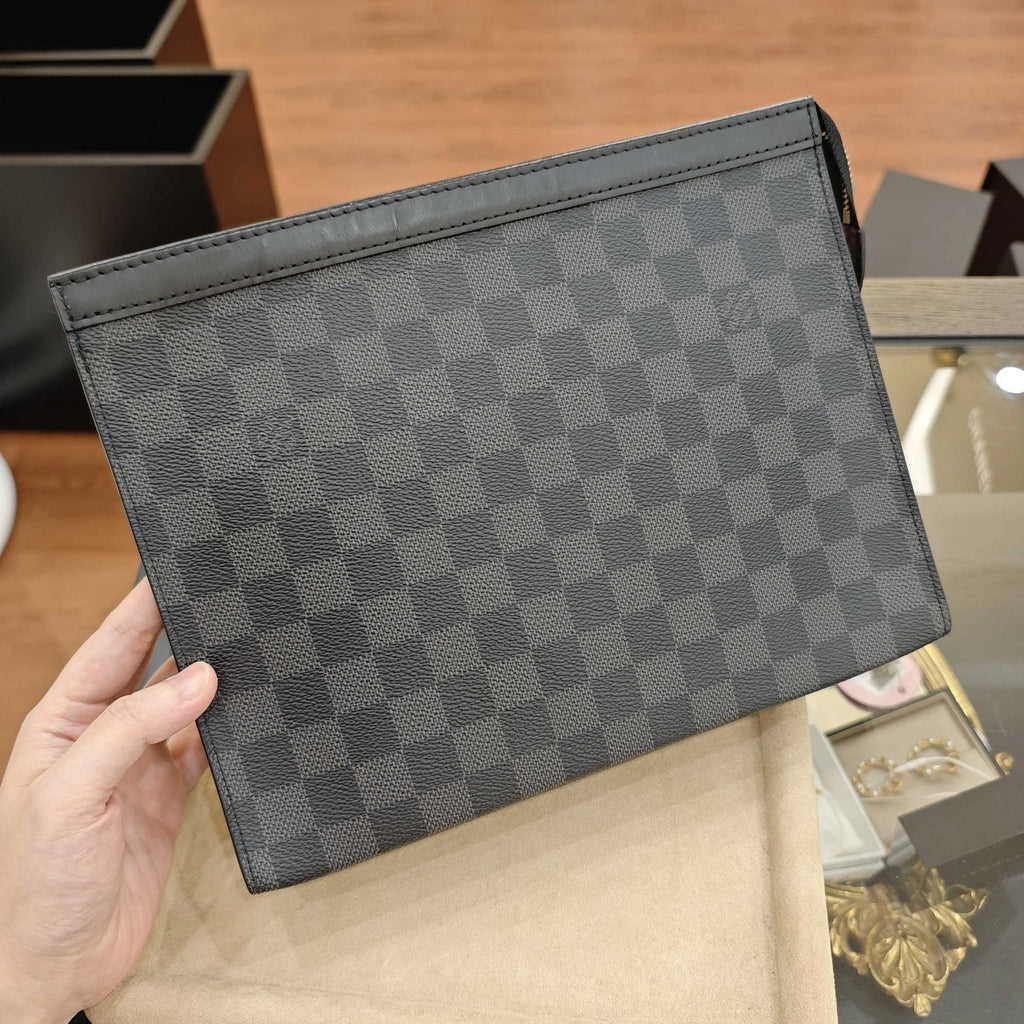 Louis Vuitton Black Damier Canvas Toiletry Pouch For Women