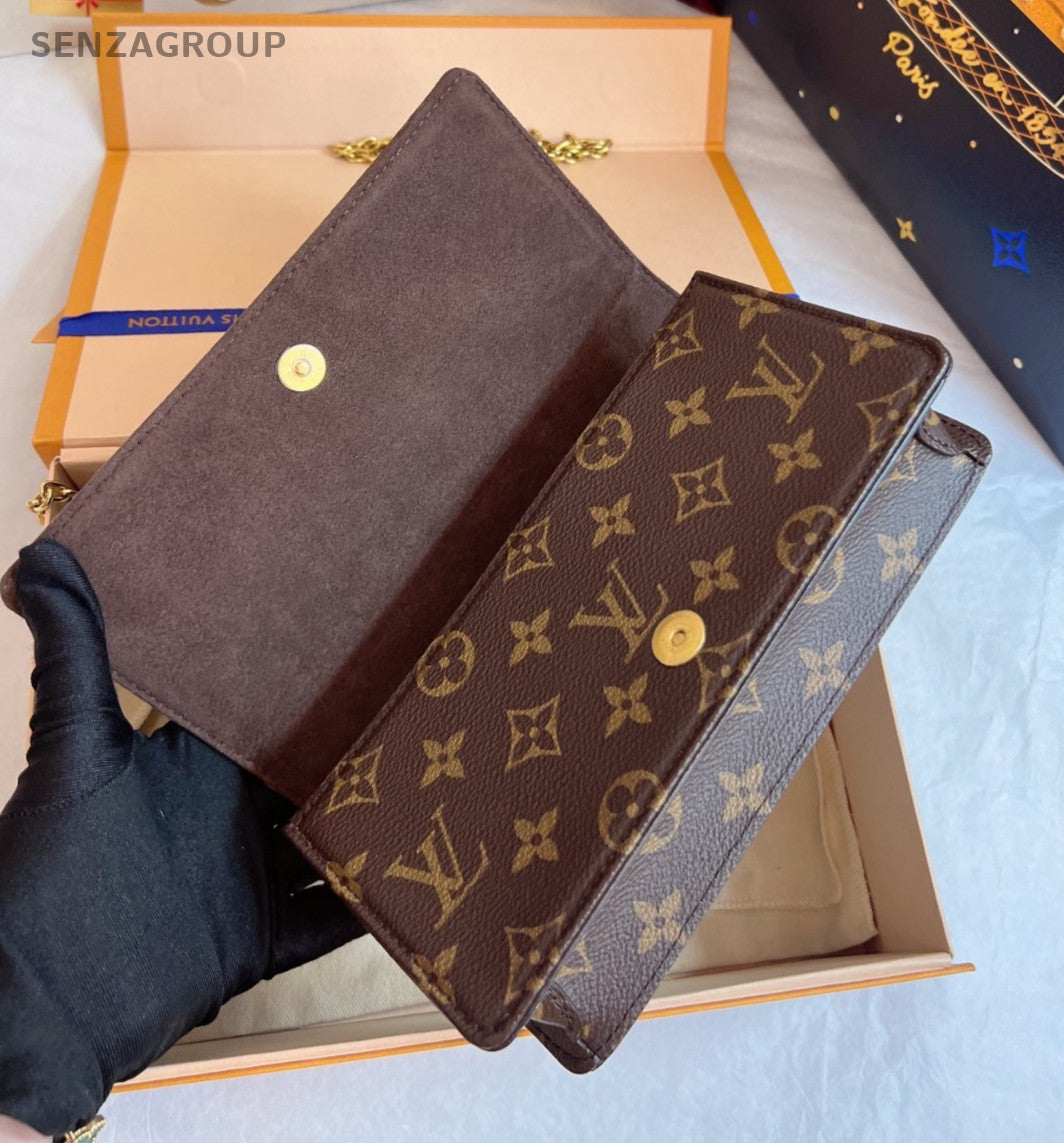 Louis Vuitton Lily Woc Monogram Chain Shoulder bag Crossbody Women Brand NEW