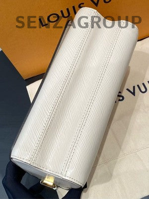 Louis Vuitton Twist Medium White Epi Leather Gold Lock Shoulder Bag