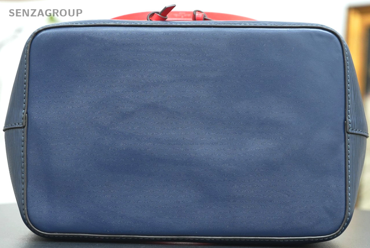 Louis Vuitton Epi Leather NeoNoe Bucket Drawstring Crossbody Handbag Navy Blue