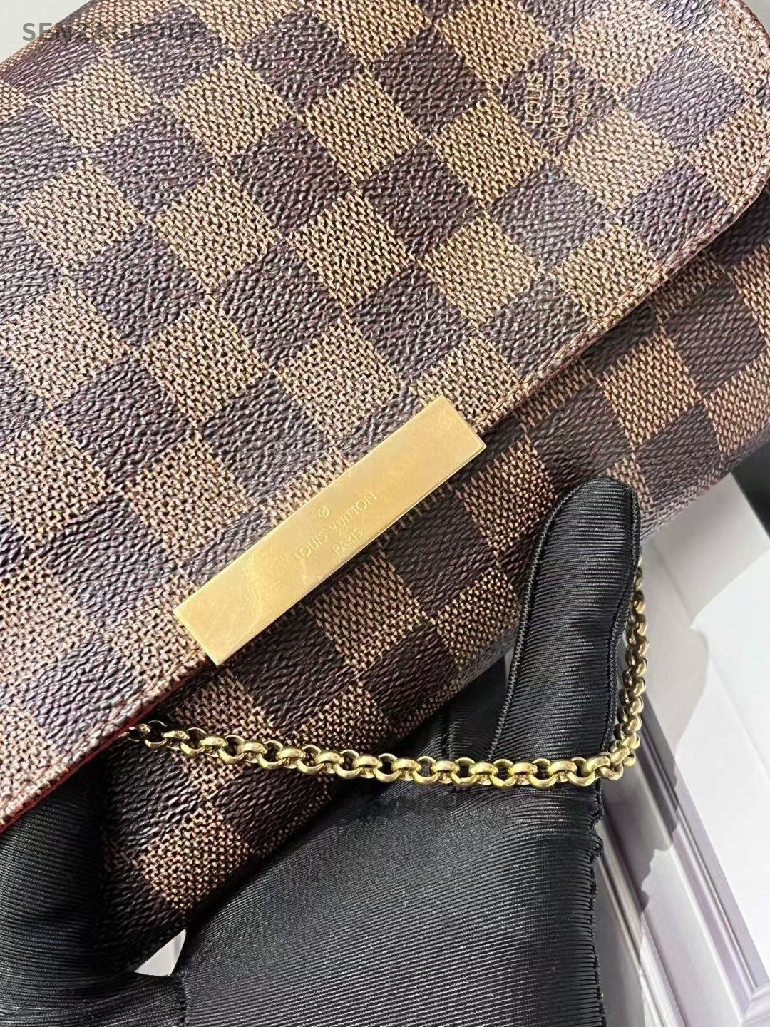 Louis Vuitton Favourite MM Damier Ebene Chain Shoulder bag Crossbody Women