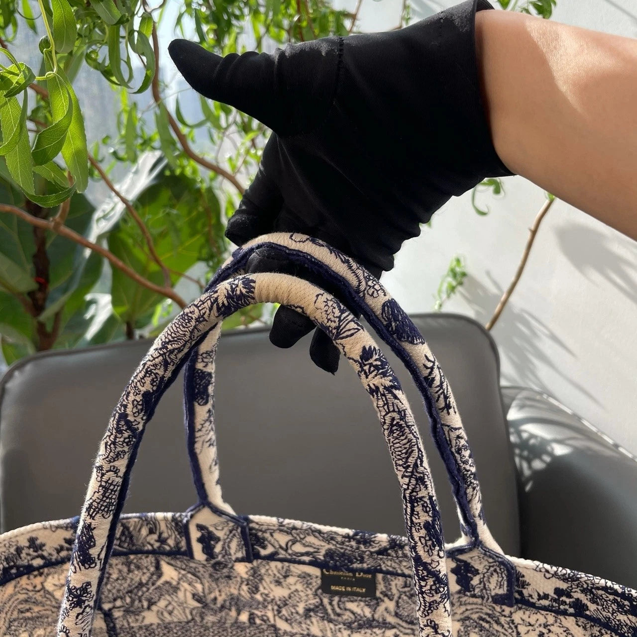 Dior Large Book Tote Printed Canvas Tote Bag For Women