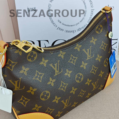 Louis Vuitton Boulogne Monogram Chain Shoulder Crossbody Bag Gold Brown