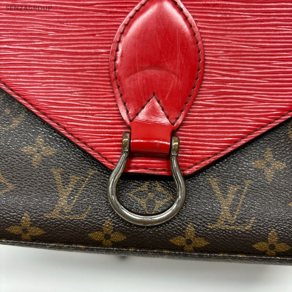 Louis Vuitton RED Epi Leather  Monogram Saint-Michel Shoulder Crossbody bag