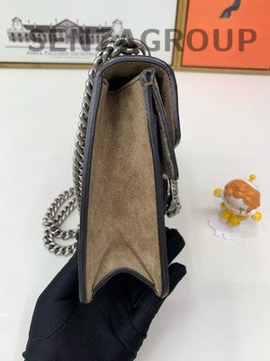 GUCCI Dionysus Small Brown Silver Chain Shoulder Crossbody Bag Women