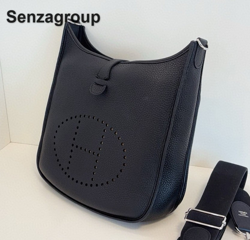 Hermes  Evelyne29 Shoulder Bag Crossbody Black Silver Unisex Adults Classic