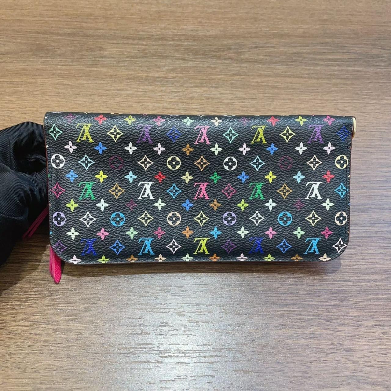 SJ0001 LV black multicolor wallet KY02246