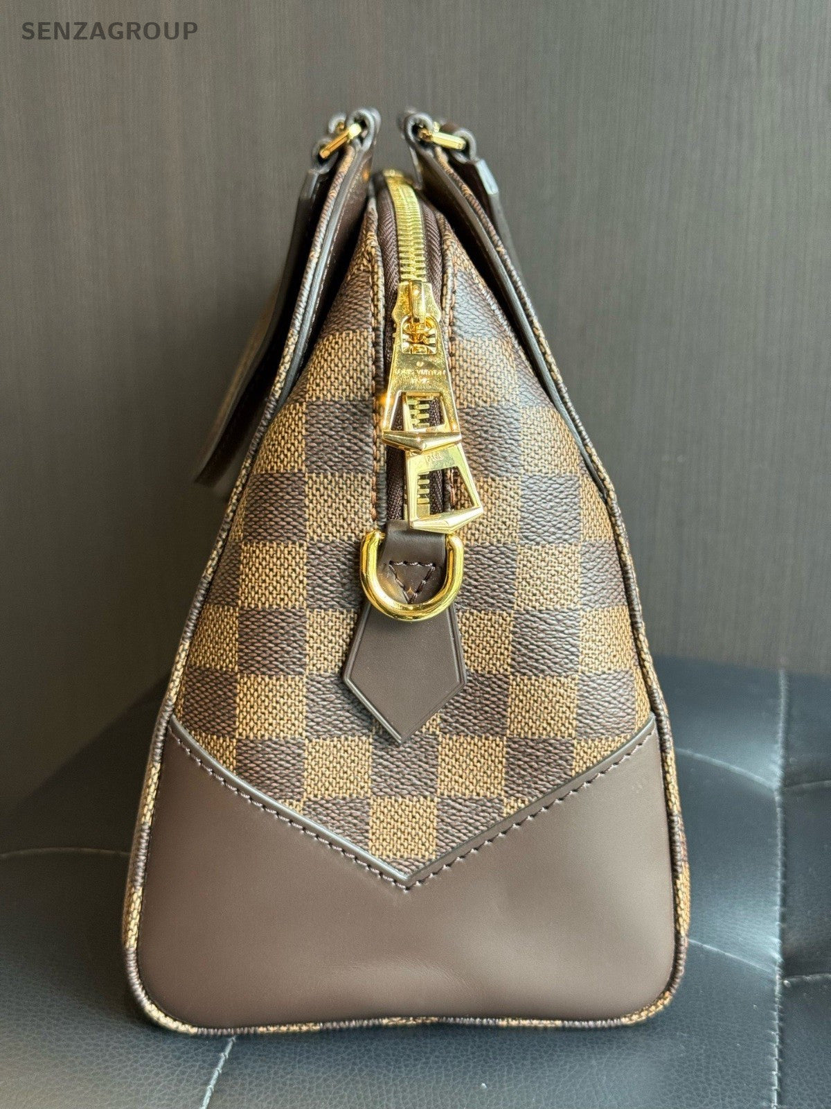 Louis Vuitton Kensington bowling Damier Ebene Top Handle 2way Shoulder Handbag