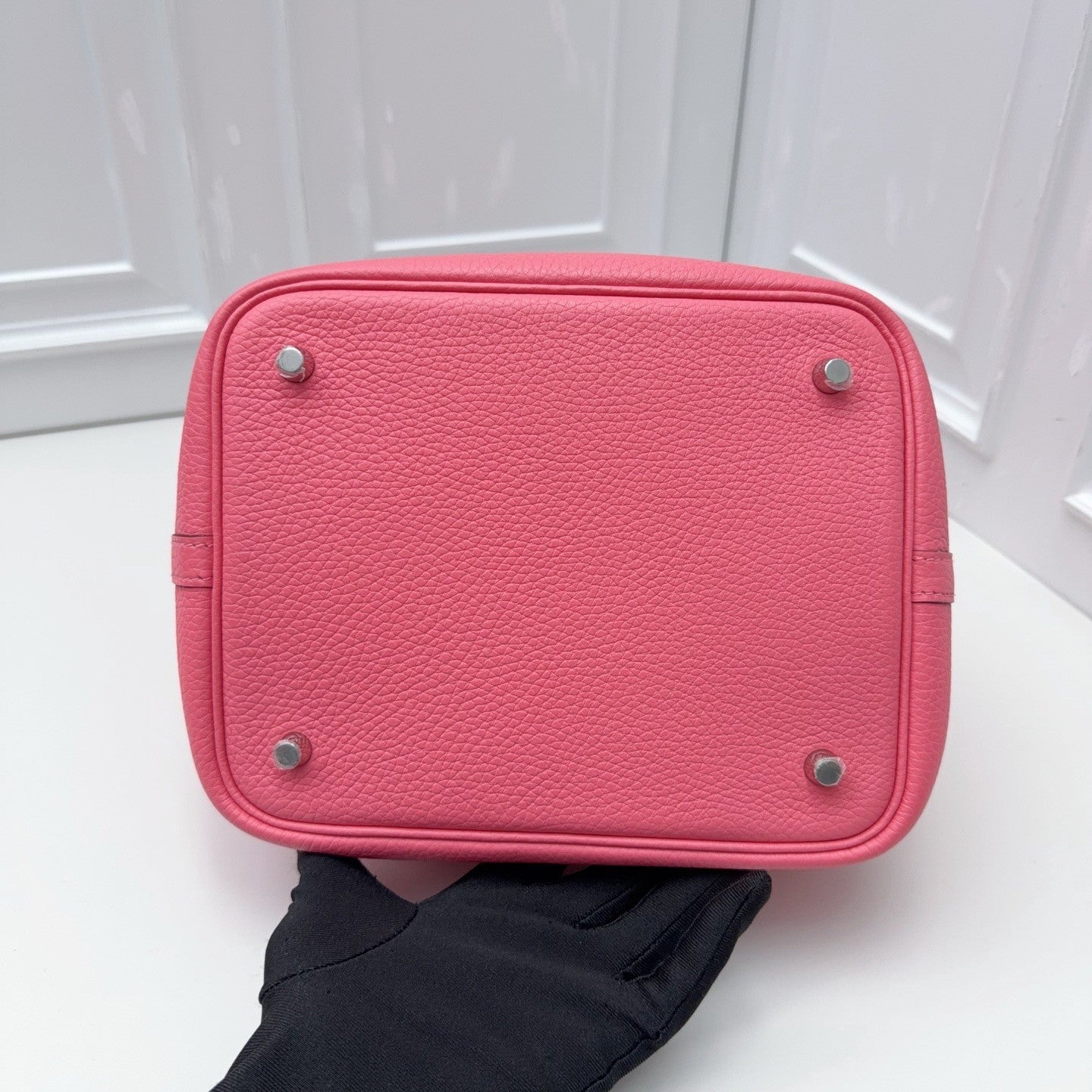 Hermes Picotin22 Top Handle Bag Shoulder Bag Pink Silver Women Classic Fashion