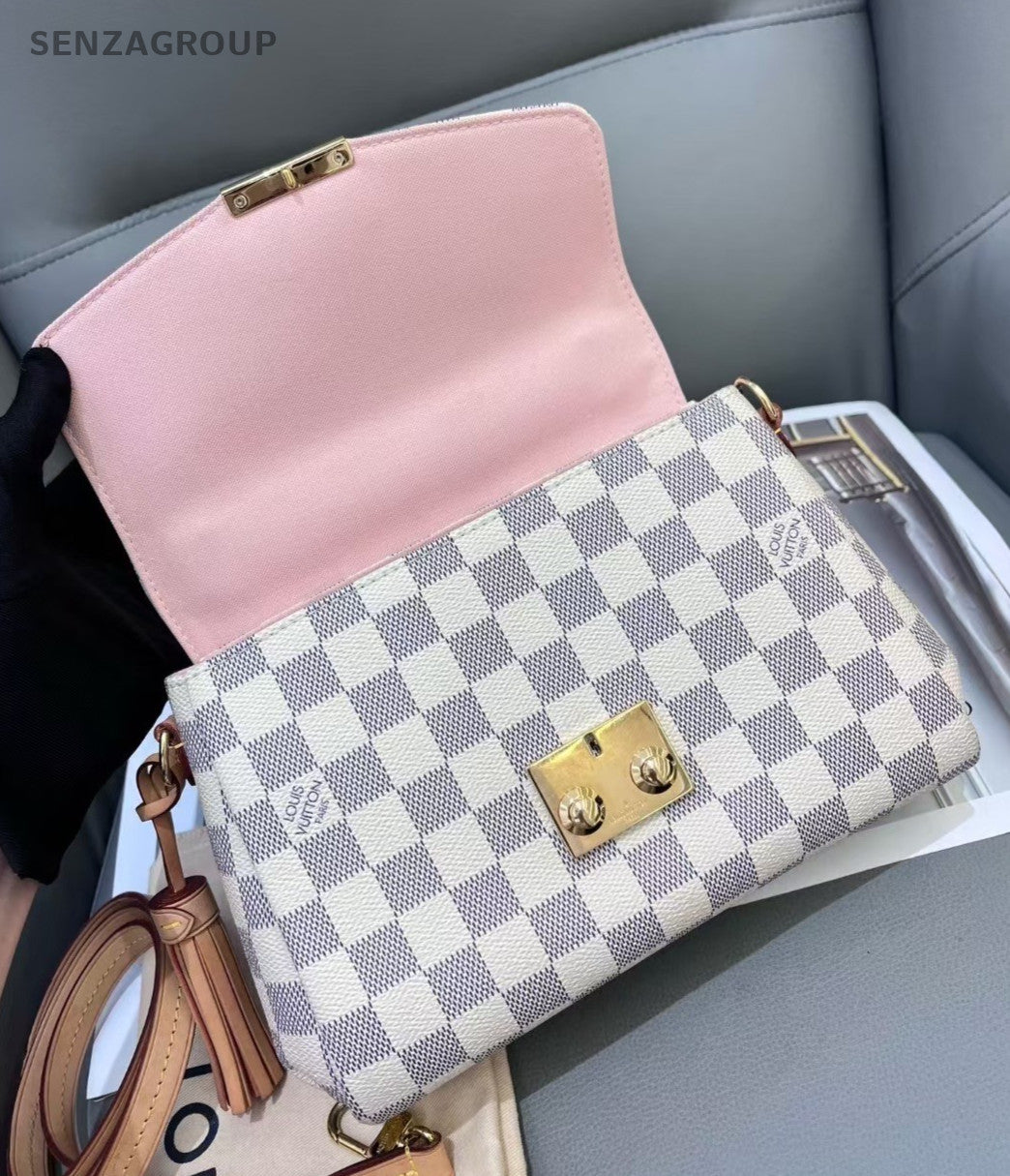 Louis Vuitton Croisstte Damier Ebene Top Handle 2way Shoulder Handbag Women