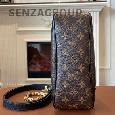 Louis Vuitton Boulogne Monogram Chain Shoulder Crossbody Bag Brown Gold