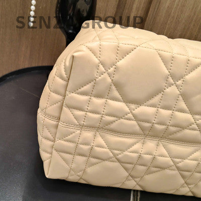 Dior Toujours Medium Beige Gold Hardware Cannage Tote Bag Classic Women