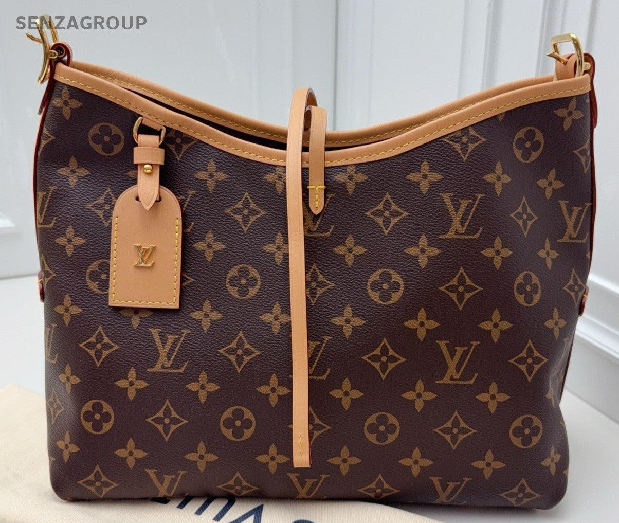 Louis Vuitton Carryall PM Monogram Shoulder Bag Brown Gold Women Classic