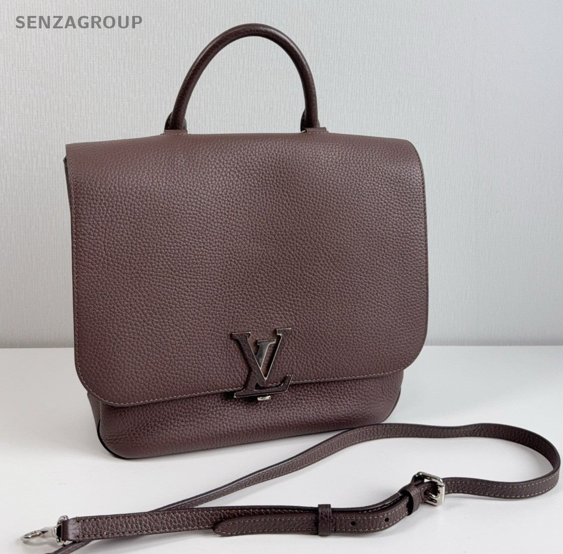 Louis Vuitton Volta Top Handle All Leather 2way Shoulder Handbag Maillard color