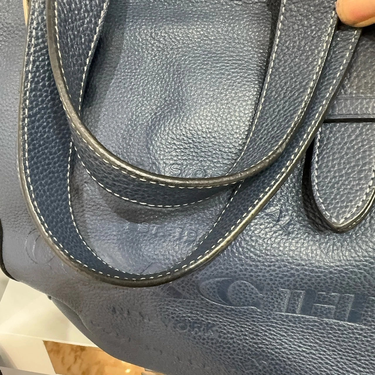 Coach Solid Smooth Leather Laptop Briefcase Shoulder Handbag For Women