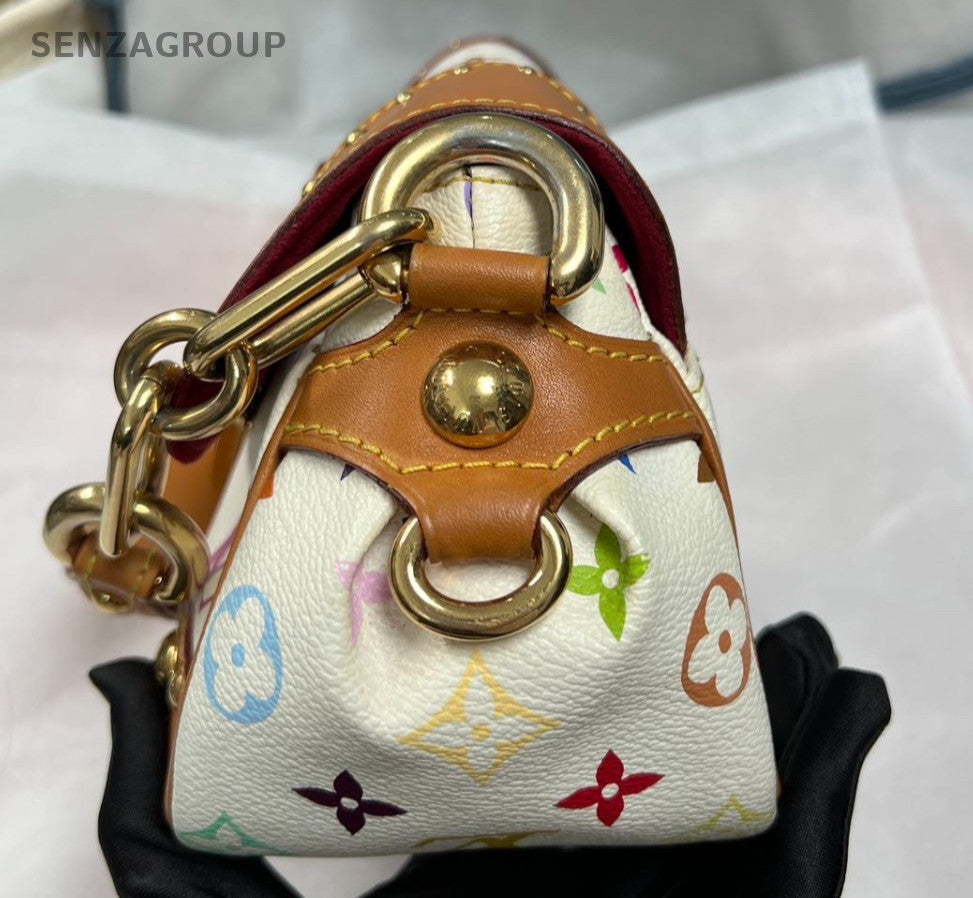 Louis Vuitton Monogram White Multicolor Shoulder Bag Women Classic