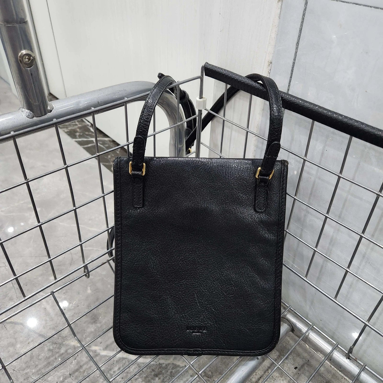Loewe Vintage Black Shoulder Crossbody Phone Bag For Women