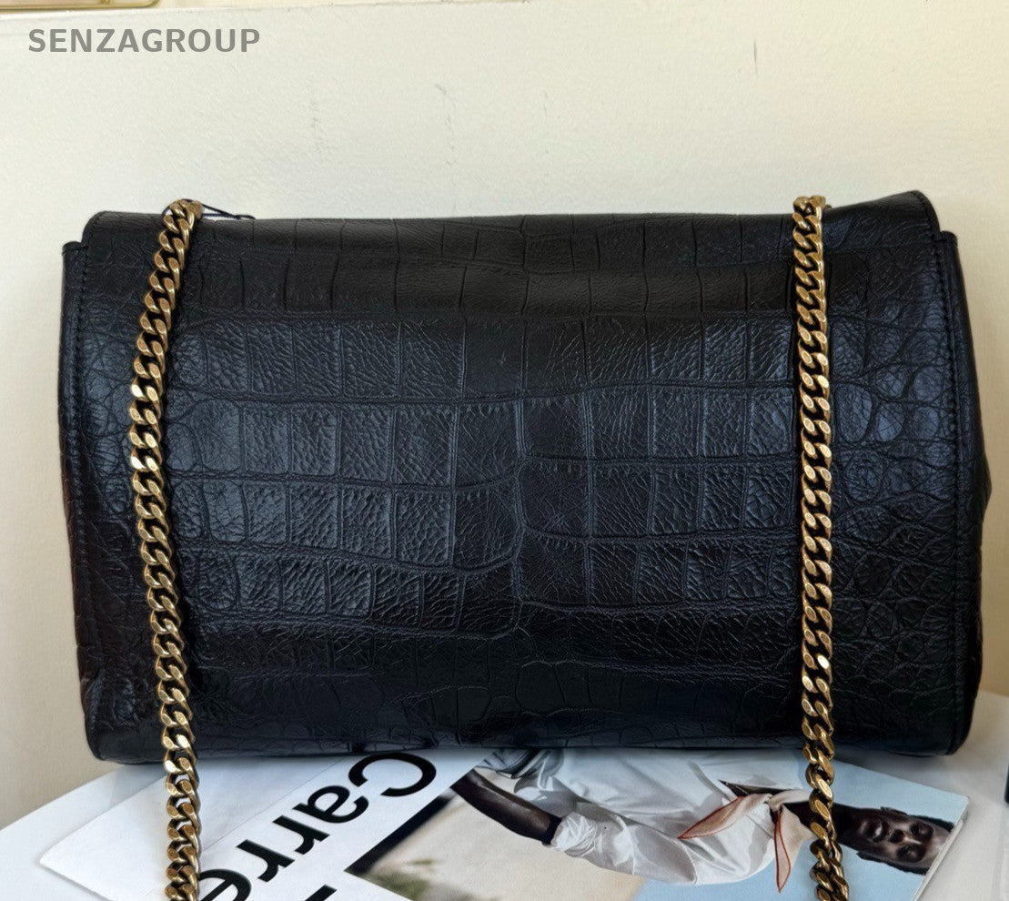 Saint Laurent Kate Chain Shoulder Bag Crossbody Black Gold Women Classic
