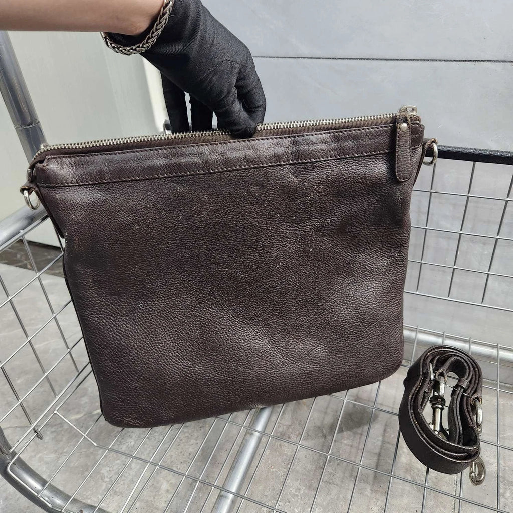 GUCCI Brown Leather Shoulder Crossbody Bag For Women