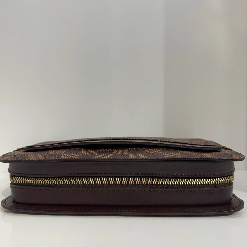 Louis Vuitton Damier Logo Patch Brown Clutch Bag For Women