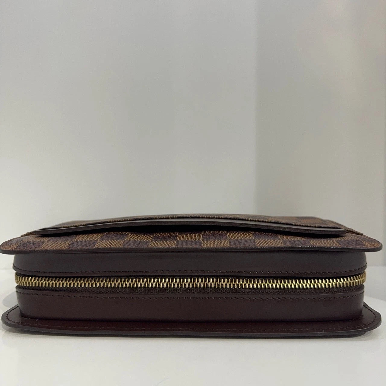 Louis Vuitton Damier Logo Patch Brown Clutch Bag For Women