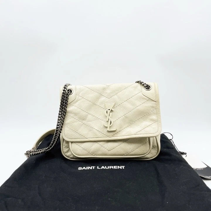 Saint Laurent Niki White Shoulder Bag Excellent
