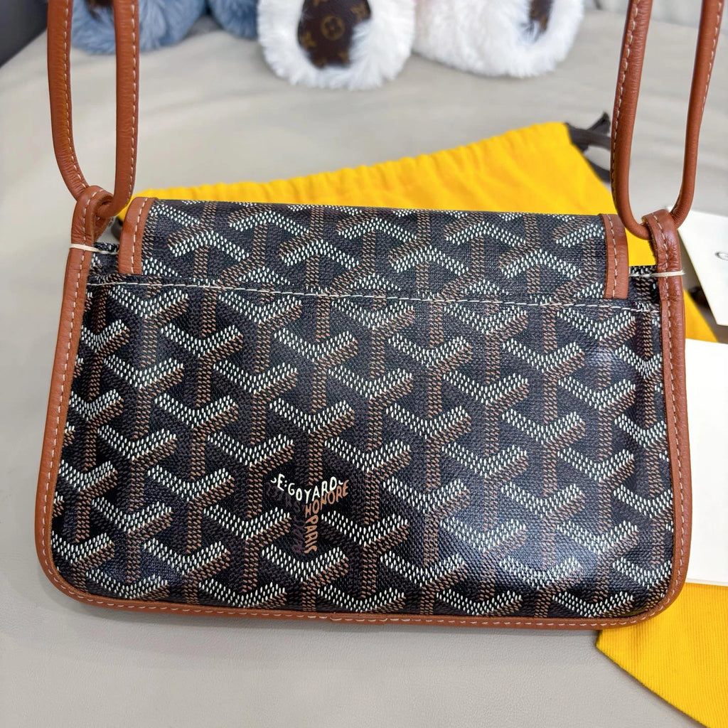 Goyard Plumet Pocket 2Way Shoulder Crossbody Brown Silver Used Women Classic