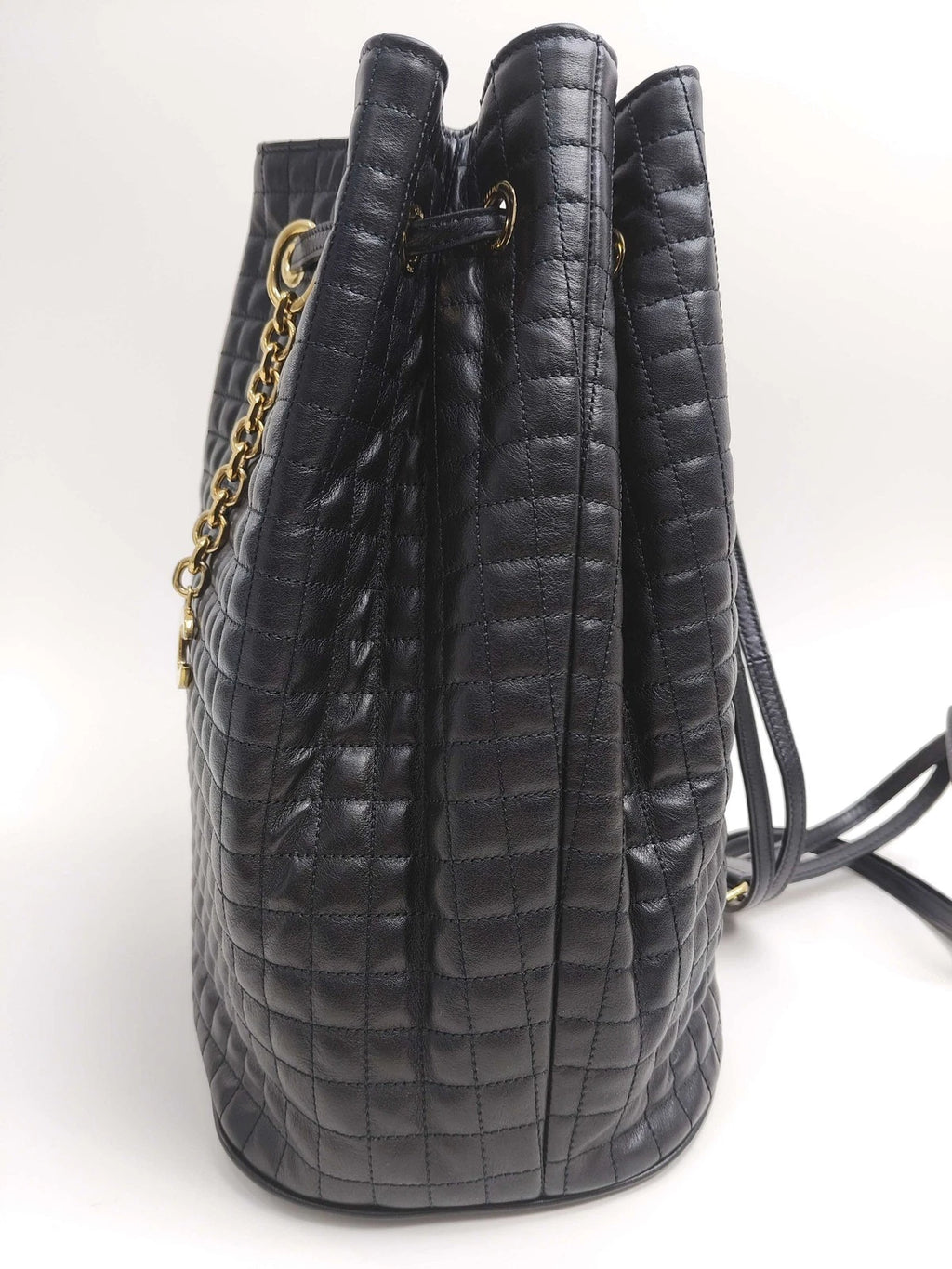 Authentic Celine Black Quilted Leather Backpack For Women