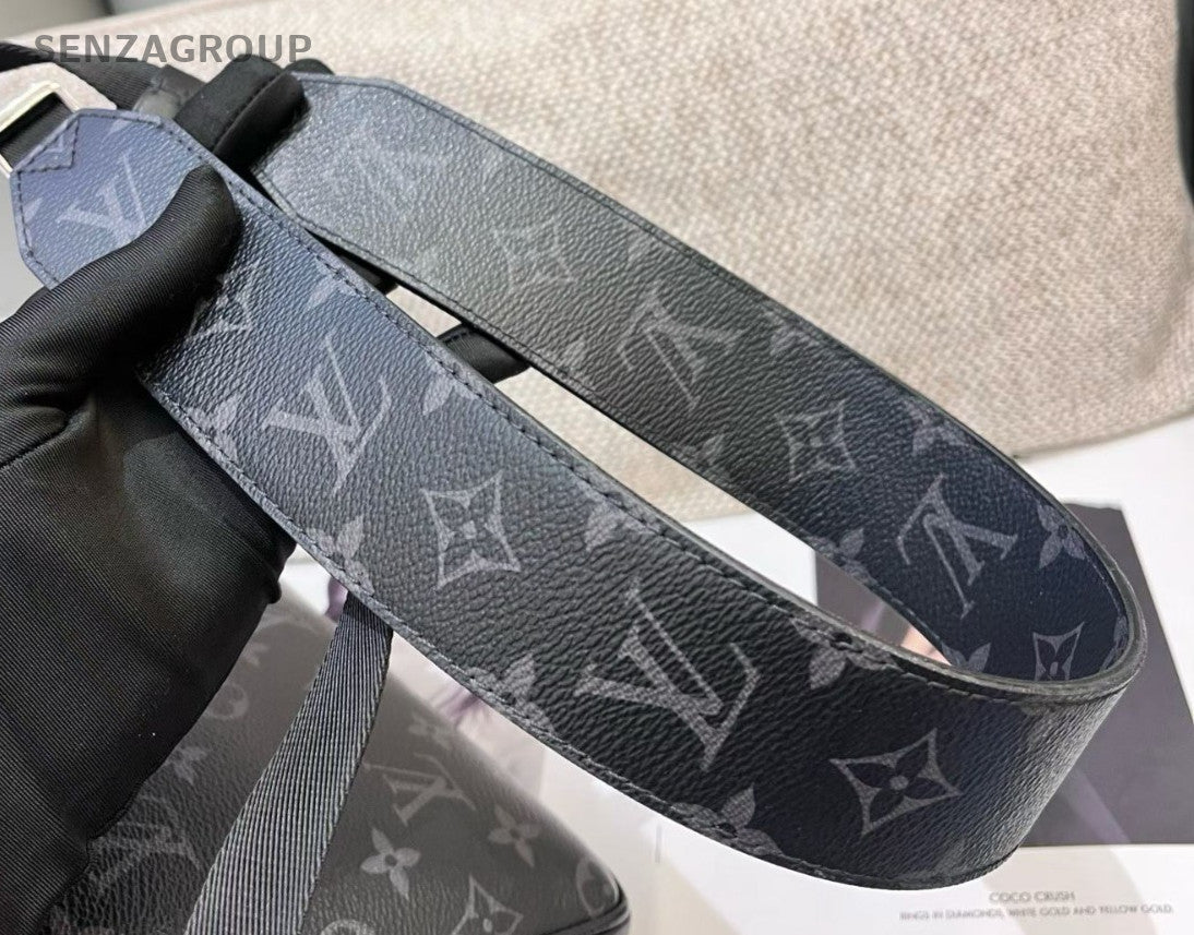 Louis Vuitton Monogram 2Way Crossbody Shoulder Bag Black Silver Unisex Adults