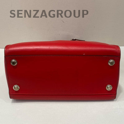 Louis Vuitton City Steamer Red Silver Leather Tote Shoulder Bag Women