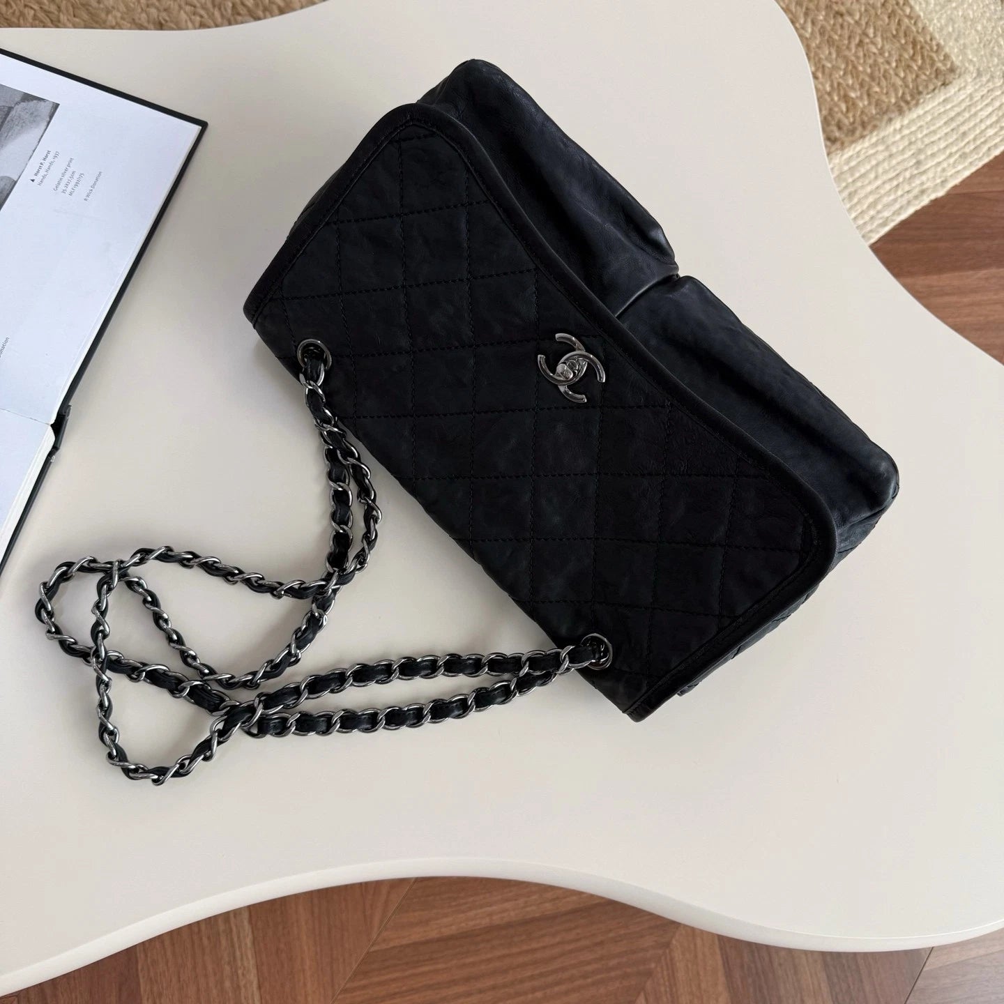 Chanel Airport Series Double Pocket Shoulder Bag Daily Crossbody Tote Black