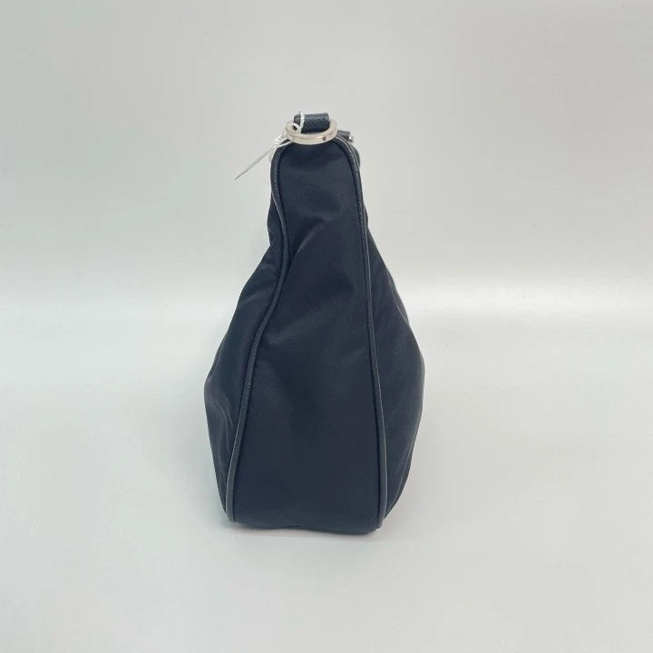 Prada Black Nylon Triangle Logo 3-in-1 Chain Shoulder Crossbody For Women