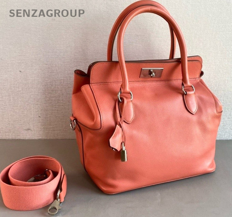 Hermès Toolbox 26 Top Handle Shoulder Crossbody Bag Orange Women