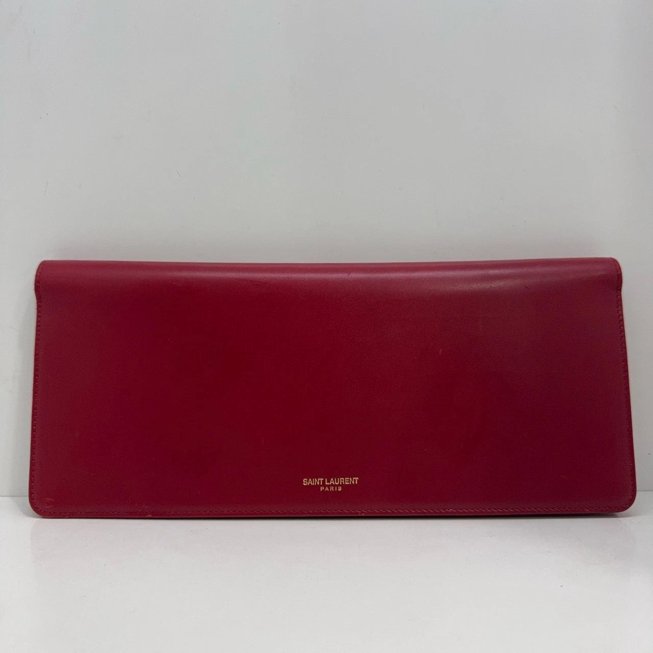 YSL Red Leather Clutch Evening Bag For Women Rare