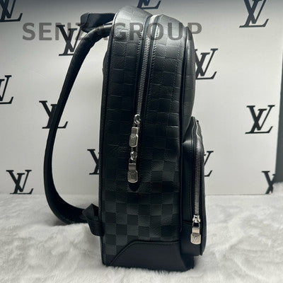 Louis Vuitton Damier Ebene Backpack Black Silver Unisex Classic