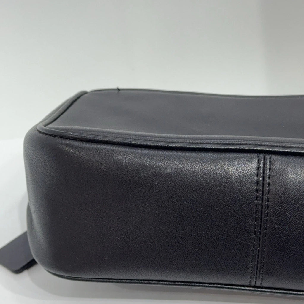 Coach Black Leather Chain Shoulder Crossbody Bag For Women