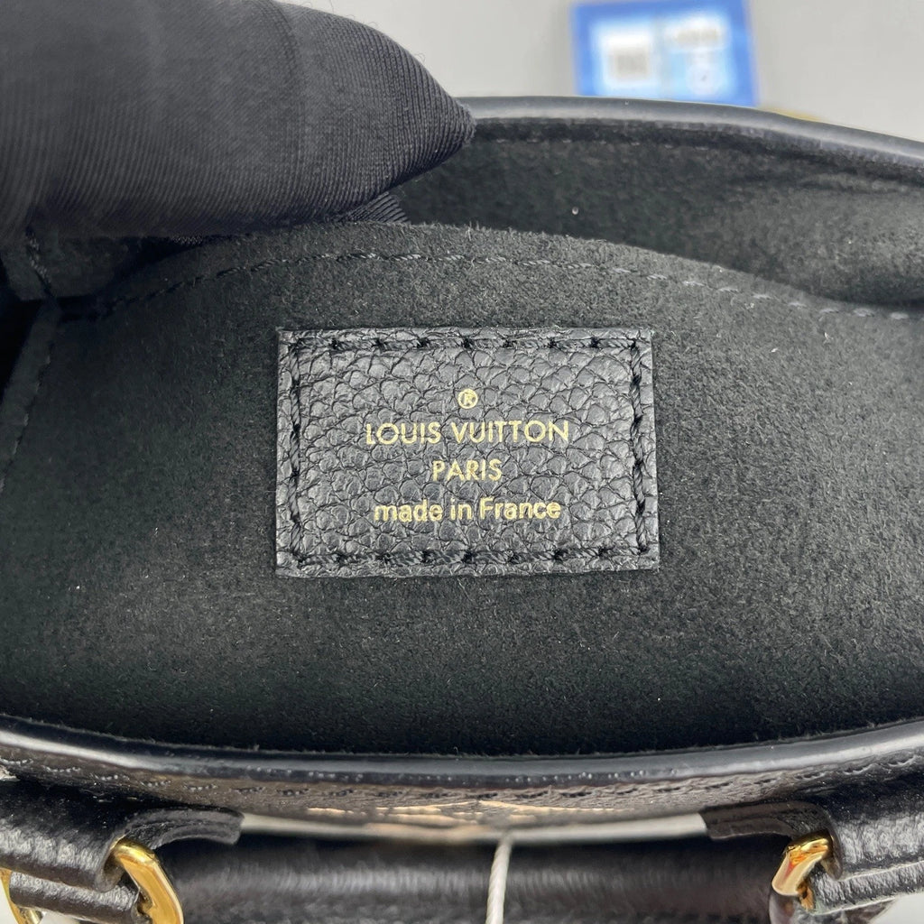 Louis Vuitton Black Leather Mini Top Handle Bag For Women