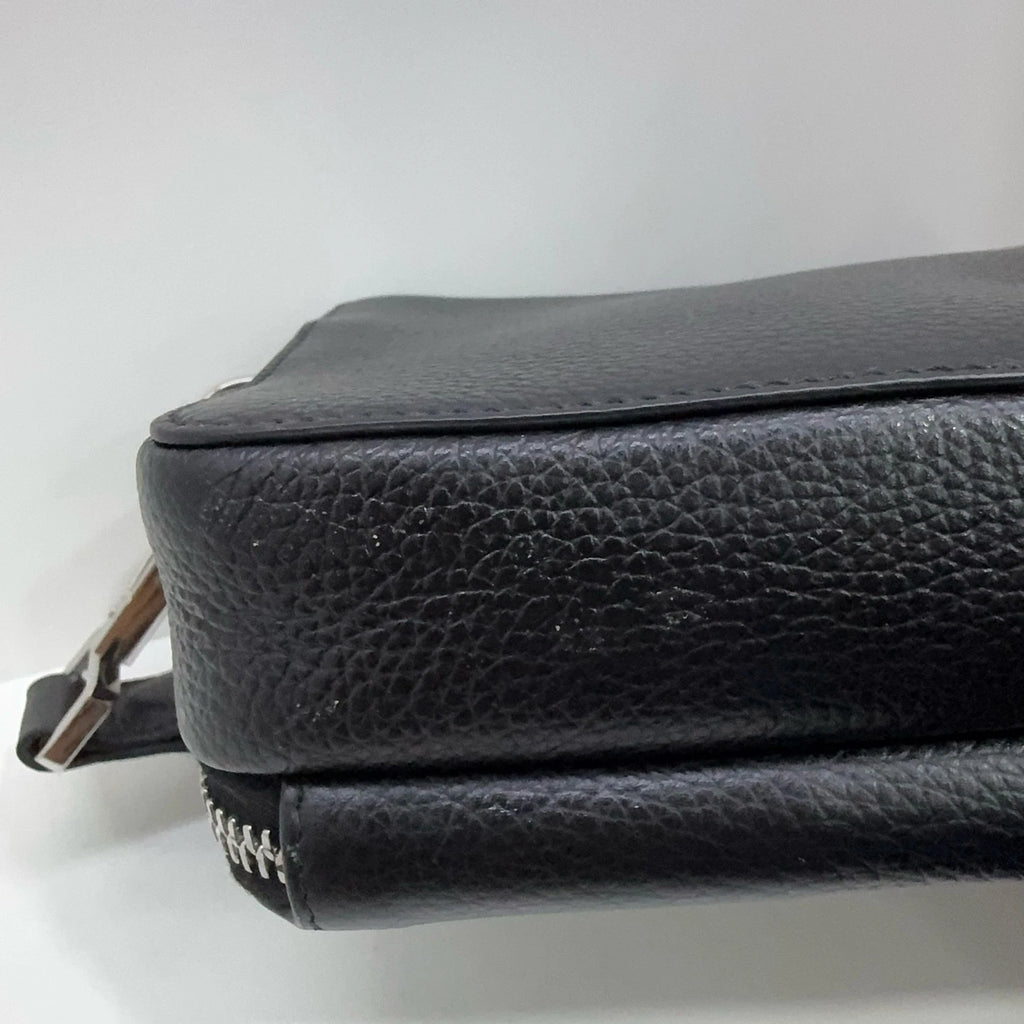 Dior x Shawn Bee Embroidered Leather Crossbody Shoulder Bag For Women Black