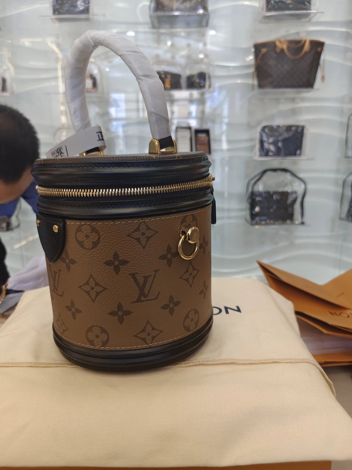 Louis Vuitton Cannes Canvas Top Handle Handbag For Women