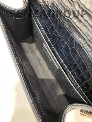 Saint Laurent YSL Kate Small Black Silver Chain Fringe Shoulder Bag