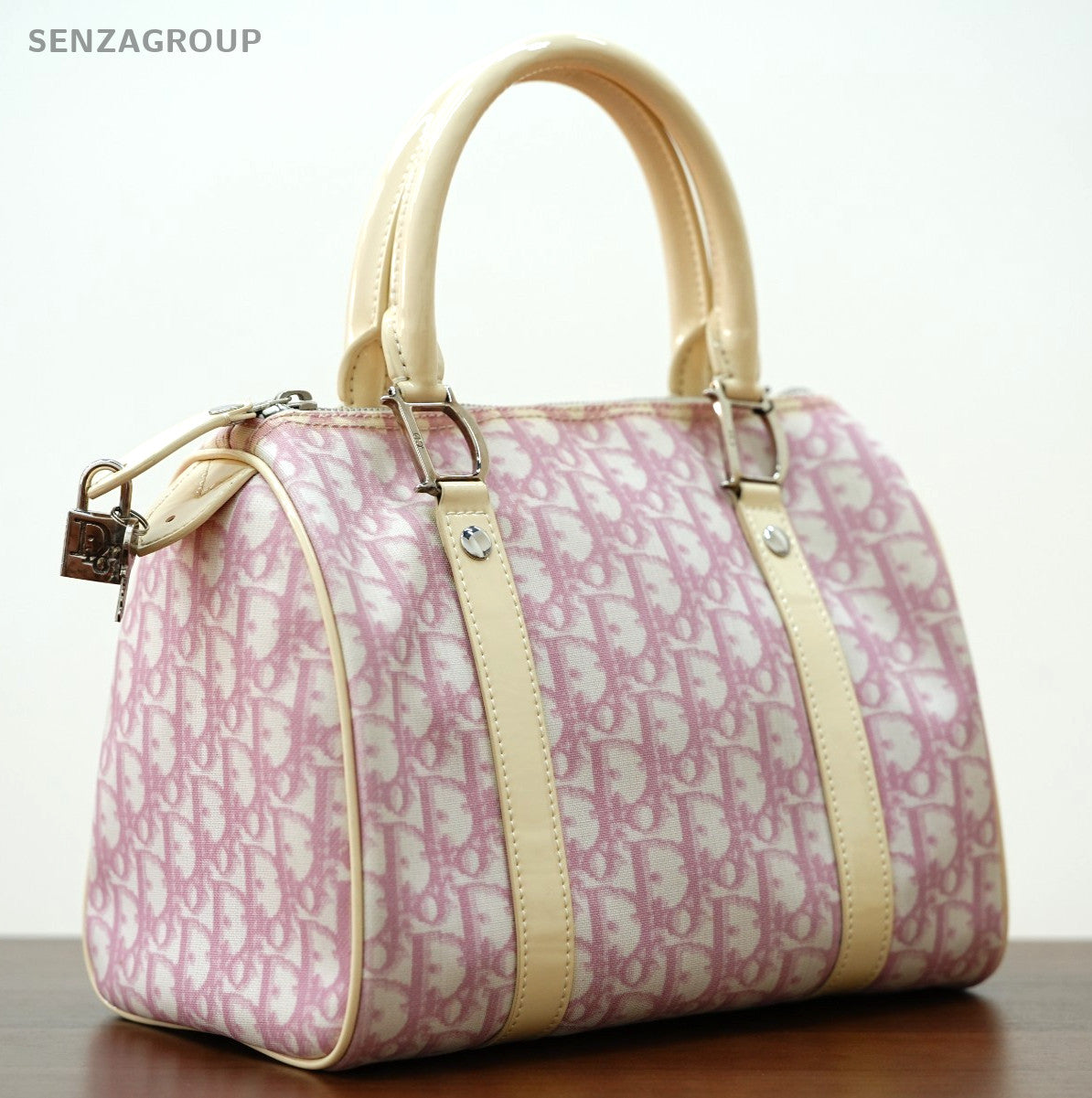 Fendi FF Boston Monogram Handbag Pink Women Canvas
