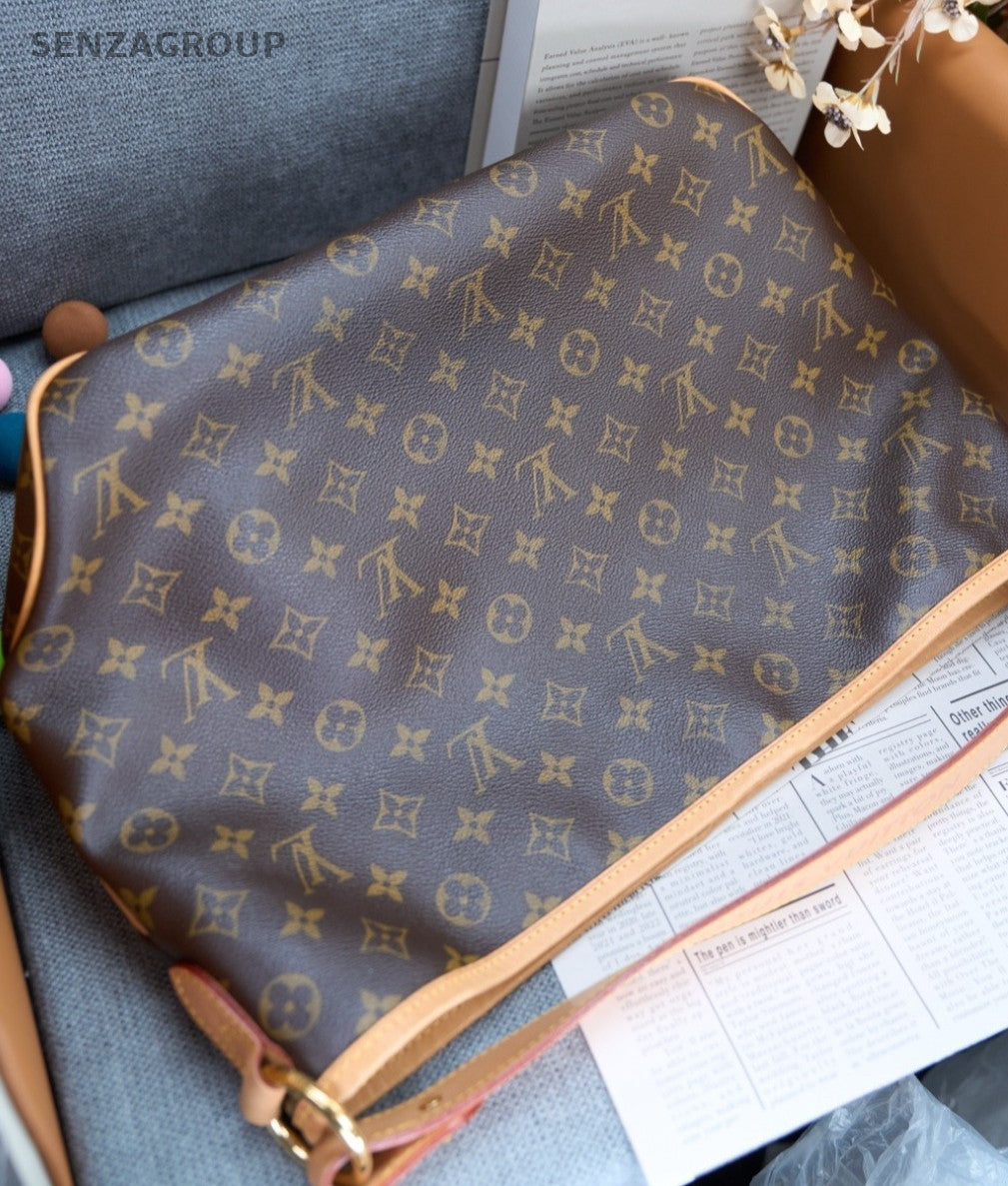 Louis Vuitton Delightful PM Monogram Leather Shoulder Bag Brown Women