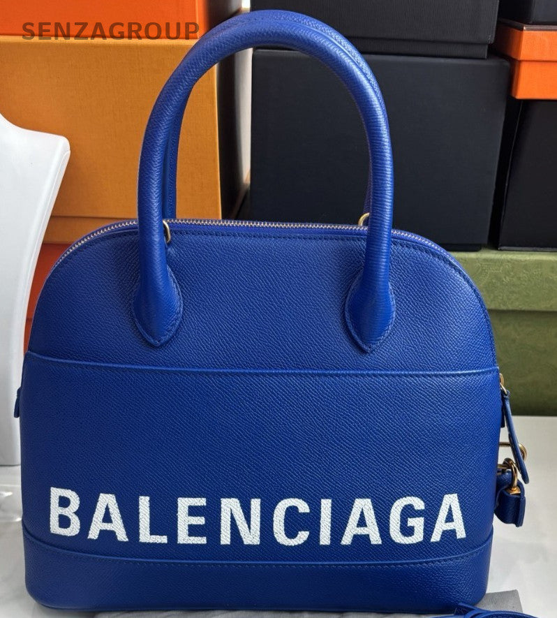 Balenciaga Alma bb Classic Logo Handbag 2WAY Crossbody Calfskin Blue