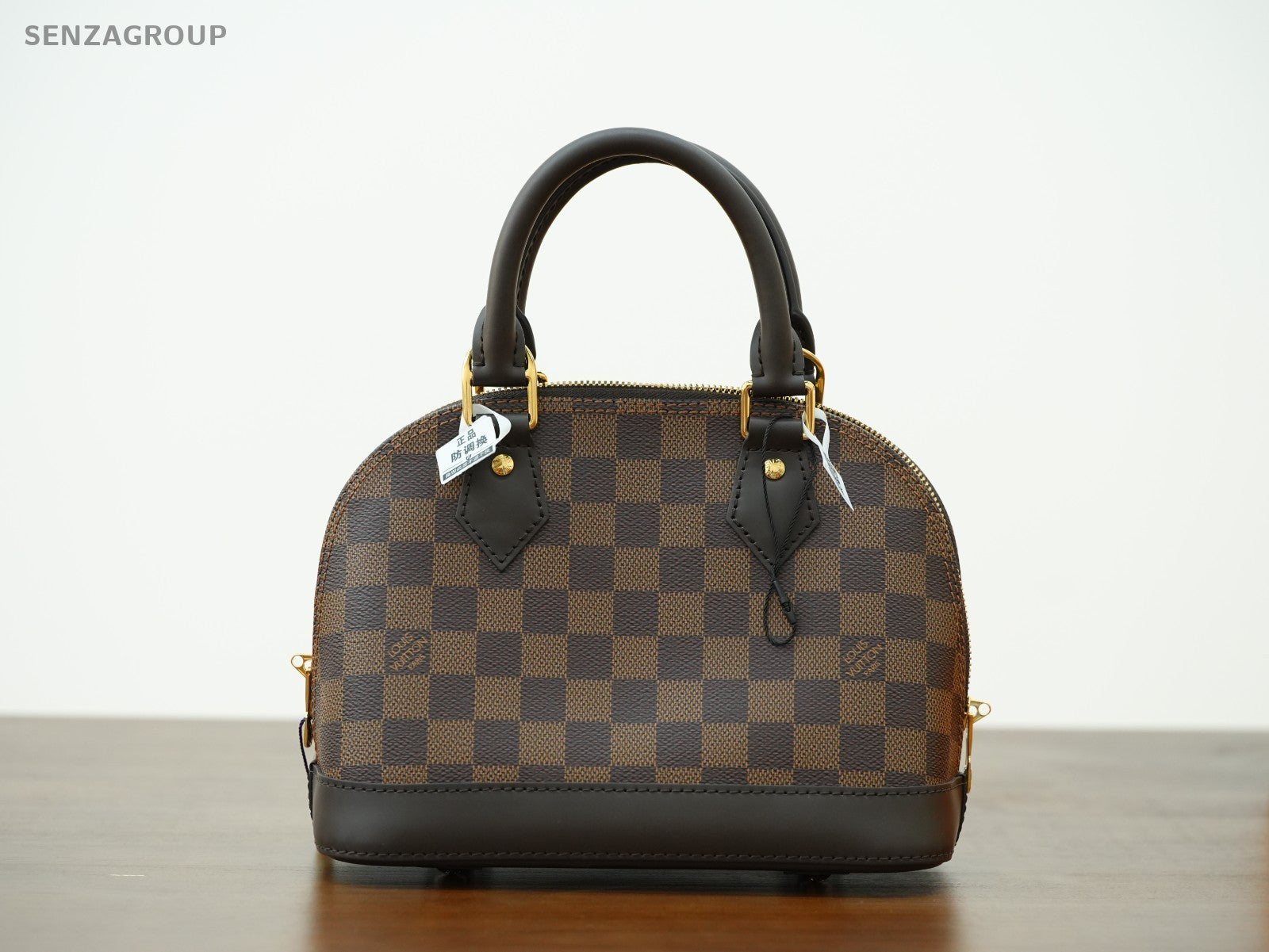 Louis Vuitton Alma BB Damier Ebene Top Handle 2way Shoulder Handbag Classic